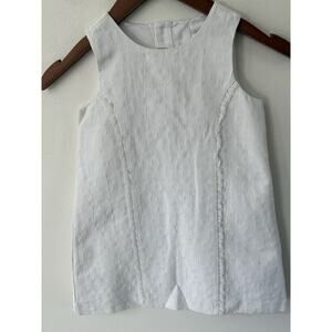Heirlooms By Polly Flinders Girls Dress White Cotton Blend Sleeveless
